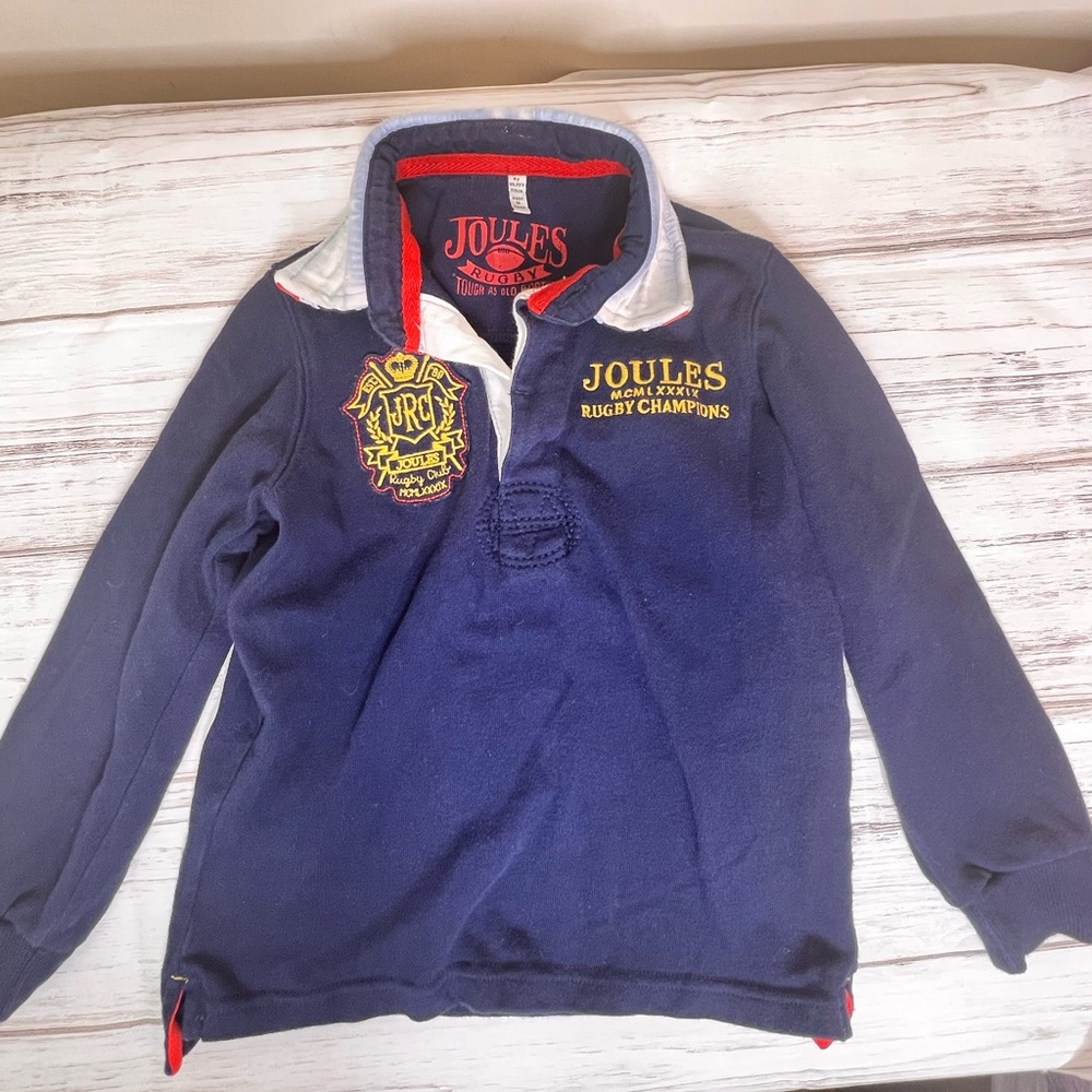 Joules Rugby Champs long sleeve shirt British flag collar size‎ 6y